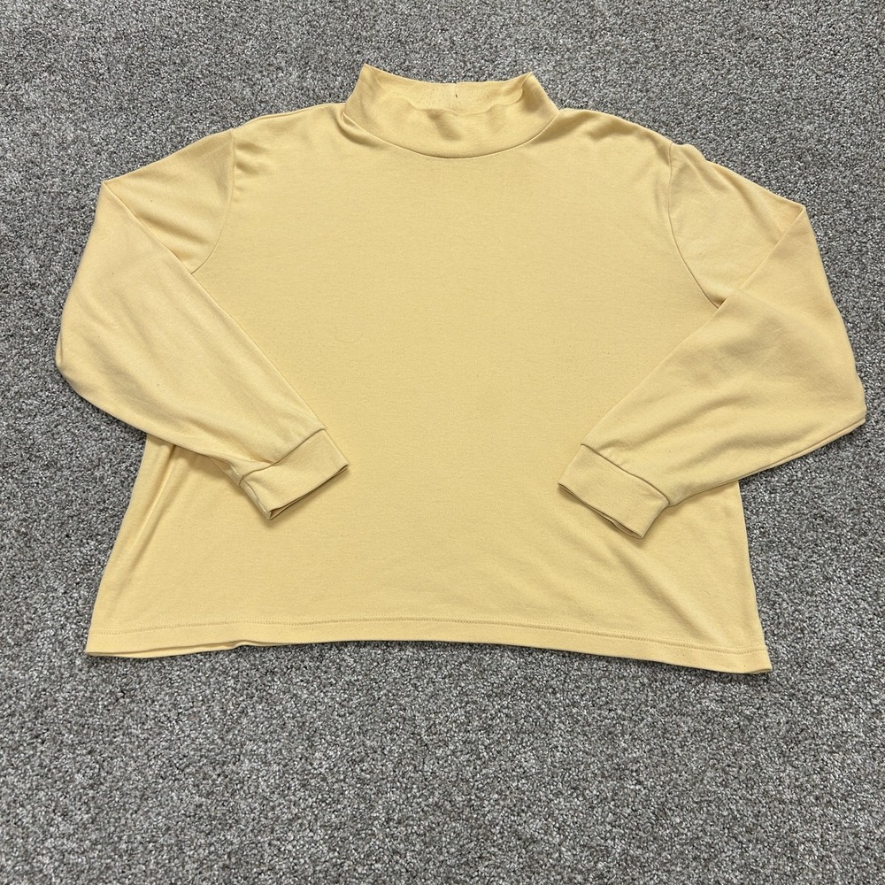 Baxter & Wells Shirt Mens XL Yellow Long Sleeve Mock Neck Jersey Tee T-Shirt